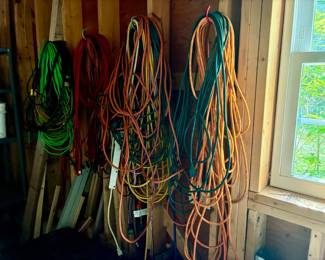 Huge Extension Cords and Jumper Cables Lot