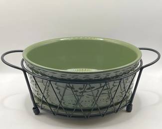 3-Piece Green “Old World” Embossed Pattern Casserole Dish by Tara Temptations