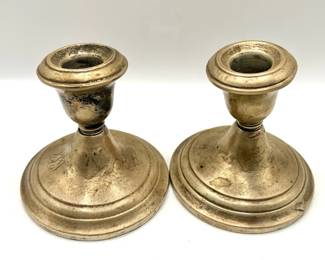 .925 Sterling Silver Weighted Candlestick Holders