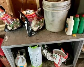 Metal Open Shelf Unit with Contents