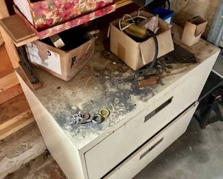 Medium-Large Metal Shelving and Contents