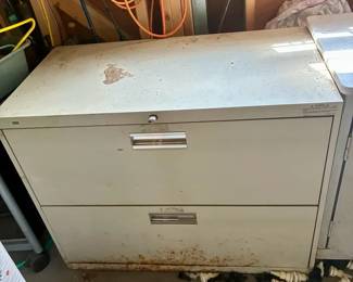 Large Metal Filing Cabinet and Contents