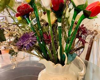 (6) Gorgeous Glass Flowers — Long Stemmed