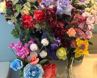 Faux Flowers & Vessels Lot