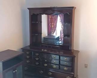 Webb Dresser with Mirrored Hutch