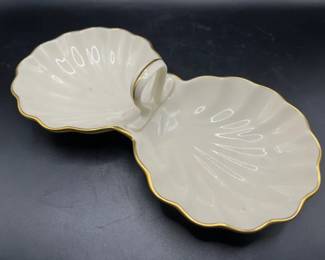 9” Lenox Porcelain Dish with Gold Trim