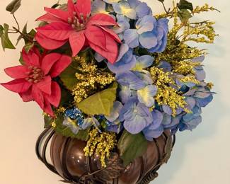 (2) Wall Pockets With Faux Florals