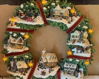 Thomas Kinkade Christmas Village Wreath from The Hamilton Collection