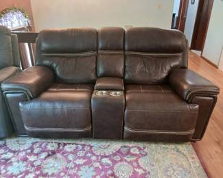 Top Grain Leather Power Reclining Sofa — Leather Italia USA