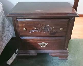 Lovely Wooden Nightstand With 2 Drawers