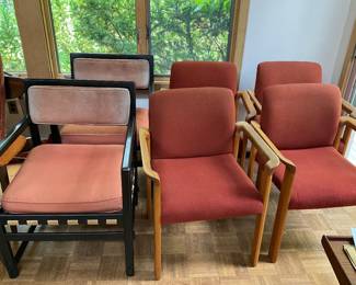 Pair of Dunbar chairs, 4 Cumberland chairs