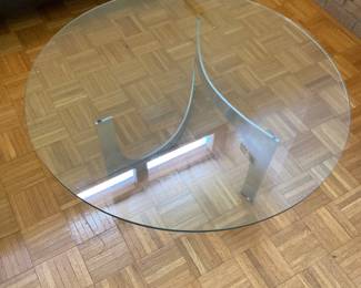 Knut Hesterberg mid century glass and aluminum coffee table