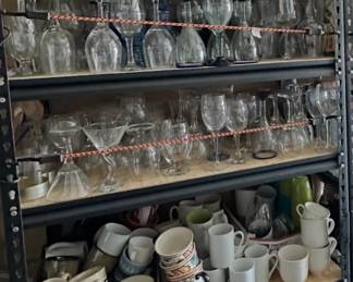Glasses, bar wear, mugs, dishes, place settings, cloth napkins, placemats and more