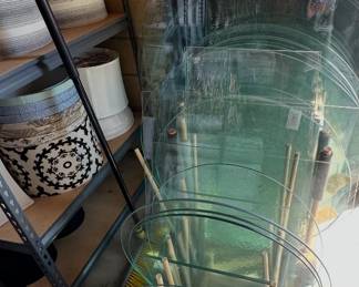Glass table tops to mix and match with bases.  Many to choose from.
