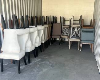 A sampling of the dining chairs available in multiple style and colors--at least 100. available