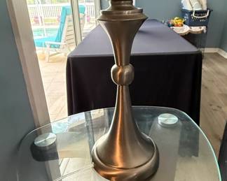 Brushed Nickel Urn Table Lamp with Spherical Accent