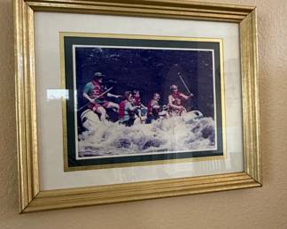 Framed Photograph of Family Whitewater Rafting