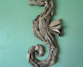 Handmade Driftwood Seahorse Wall Art