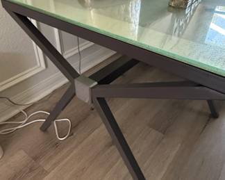 Modern Glass Top Console Table with XBase
