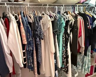 Assorted Womens Clothing and Tropical Themed Wall Art with Flamingos