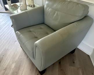 Liam Light Gray Leather Chair
