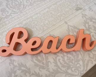 Wooden Beach Script Sign