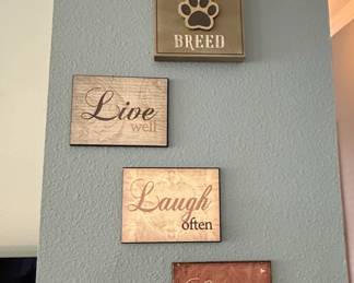Set of Four Inspirational DogThemed and Motivational Wall Plaques