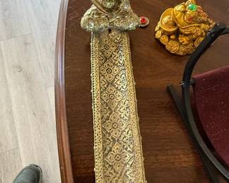 Ornate Brass Incense Burner with Seated Buddha and Lucky Frog