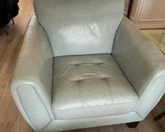 Pale Blue Leather Armchair Homelegance Spivey