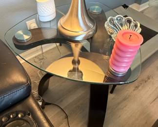 Furniture of America Valo Glass or Steel End Table