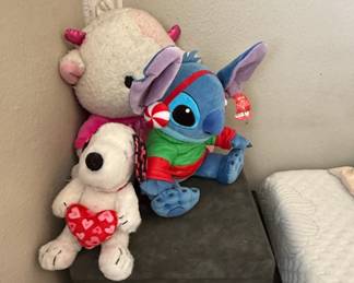 Plush Toy Bundle Snoopy with Hearts, Holiday Stitch, and White Sheep Character