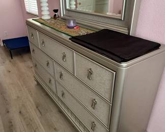 Sofia Vergara Paris Silver Dresser with Mirror
