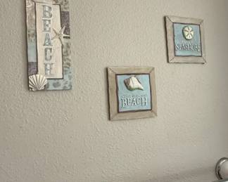 Beach Themed Wall Plaques Set of