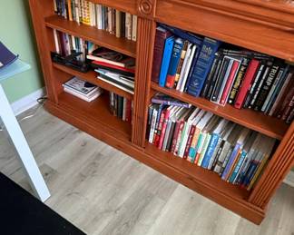 Wooden Bookcase with Decorative Trim