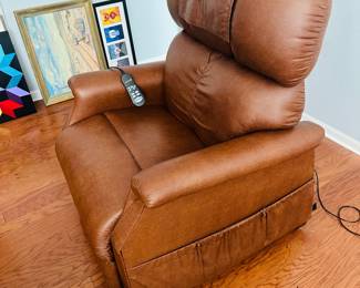 Golden leather lift recliner chair 