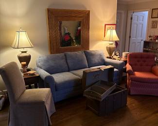 Broyhill sofa. Bamboo mirror. 