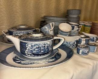 Currier and Ives dinnerware