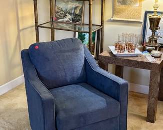 Blue swivel chair
