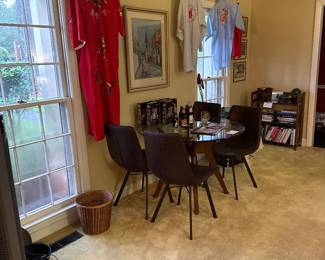 Japanese kimonos. Dining table and chairs 