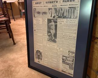Ted Williams 1941 Newspaper Article 