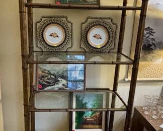 Vintage iron and glass shelves