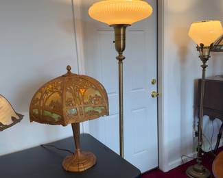 Pair of torchiere lamps