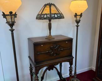 Lamps and Kittinger secretary desk