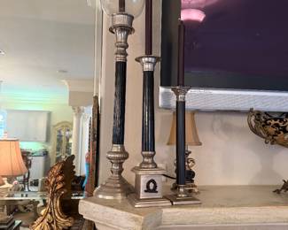 #28 - $200 - Pair of Hurricane candle holders with four sticks 8wx34t