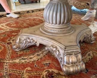 #33 - $200 - Round wood & wrought iron coffee table 44x44x21R
