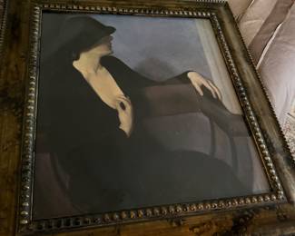 #5 - $68 - Lady in black framed art 27wx29t