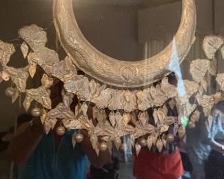 #50 - $220 - Thai dress silver necklace in shadow frame 33x42