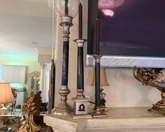 #28 - $200 - Pair of Hurricane candle holders with four sticks 8wx34t