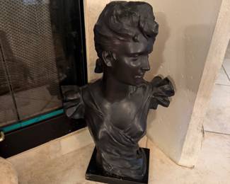 25A - $68 - Female black ceramic bust 10wx24