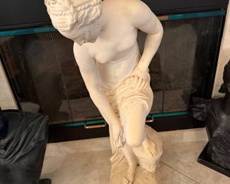 #26 - $450 - Italian Carrera marble Lady statue 9wx35t
